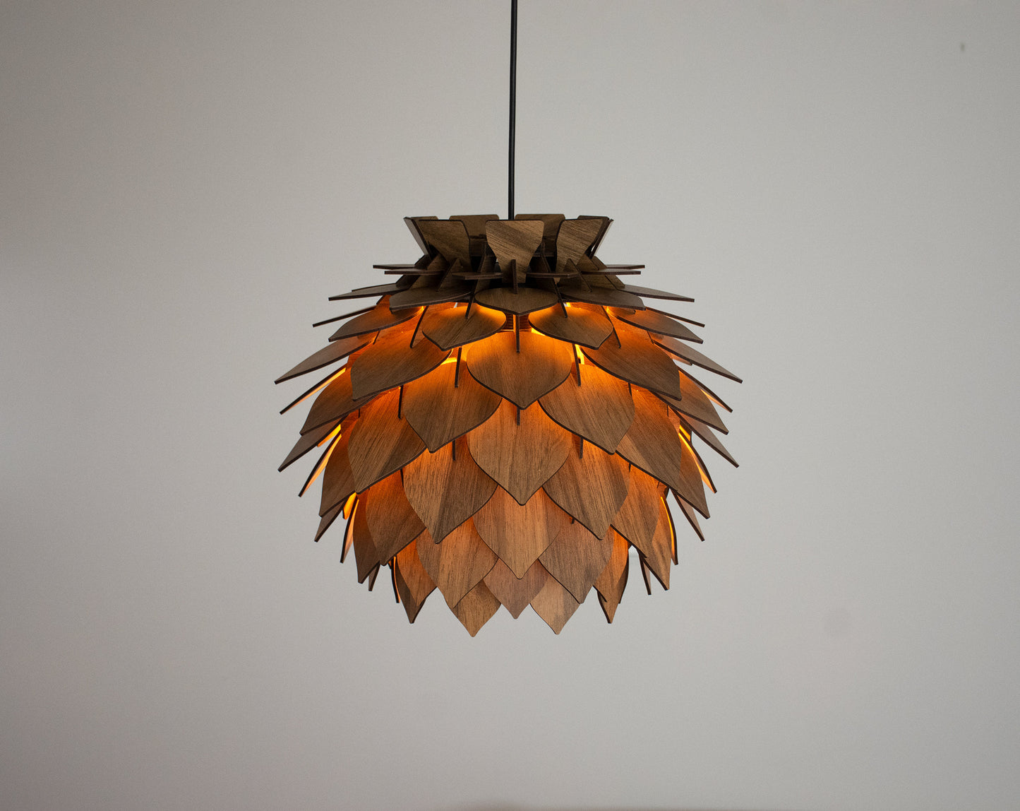 Wooden Pine Cone Modern Chandelier Lamp