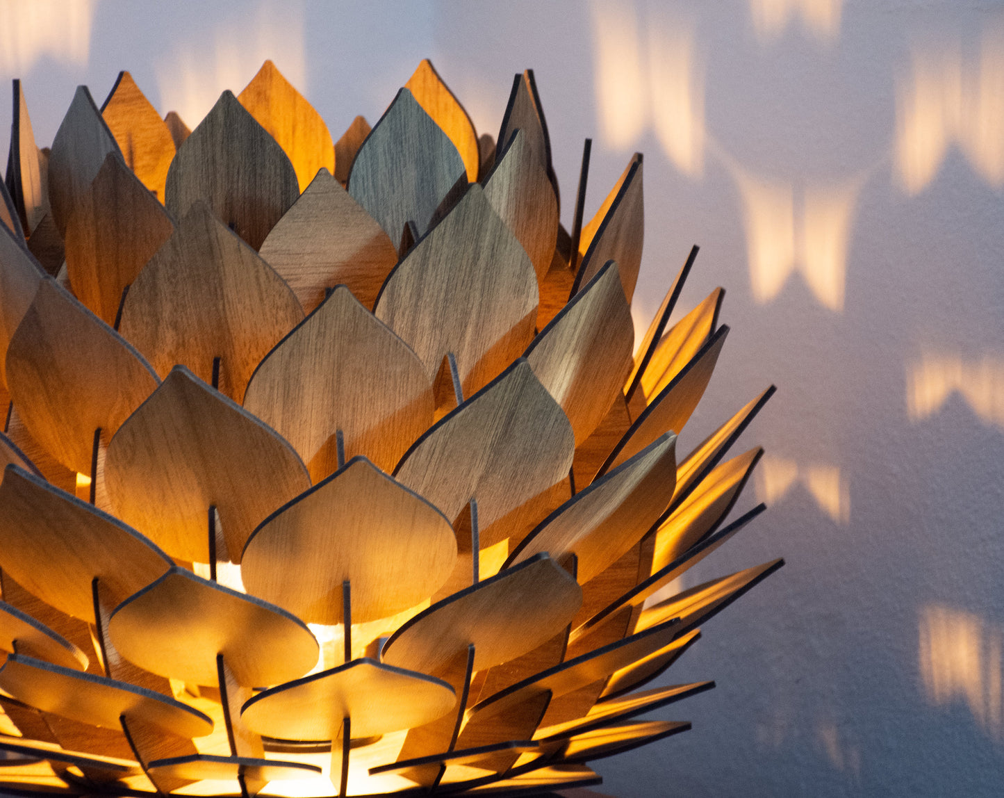 Wooden Pine Cone Modern Chandelier Lamp
