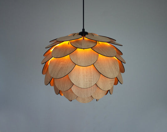 Wooden Round Shape Chandelier Light